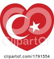 Turkey Turkish Turkiye Flag Heart Concept