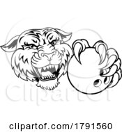 Poster, Art Print Of Tiger Bowling Ball Animal Sports Team Mascot