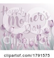 Poster, Art Print Of Happy Mothers Day Paper Craft Tulips Design