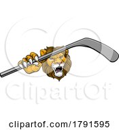 Poster, Art Print Of Lion Ice Hockey Team Sports Animal Cartoon Mascot