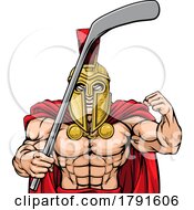 Poster, Art Print Of Spartan Trojan Man Ice Hockey Team Sports Mascot