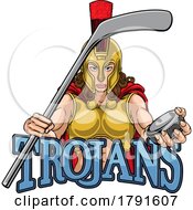 Poster, Art Print Of Trojan Woman Ice Hockey Sports Team Mascot