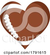 American Football Ball Heart Shape Concept