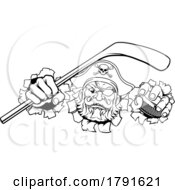 Pirate Ice Hockey Sports Mascot Cartoon