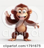 3d Cute Monkey On A Shaded Background