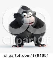 3d Cute Monkey On A Shaded Background