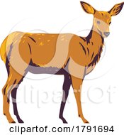 Poster, Art Print Of Mule Deer Odocoileus Hemionus Side View Wpa Poster Art