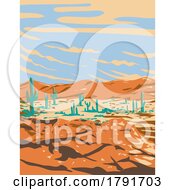 Poster, Art Print Of Saguaro National Park In Sonoran Desert Arizona Wpa Poster Art