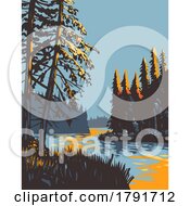 Poster, Art Print Of Lake Waskesiu Prince Albert National Park In Saskatchewan Canada Wpa Poster Art