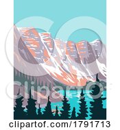 Moraine Lake In Banff National Park Alberta Canada WPA Poster Art