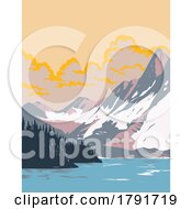 Poster, Art Print Of Floe Lake In Kootenay National Park In British Columbia Canada Wpa Poster Art