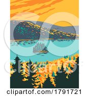 Poster, Art Print Of Pines Island In Lake Wapizagonke Within La Mauricie National Park Quebec Canada Wpa Poster Art