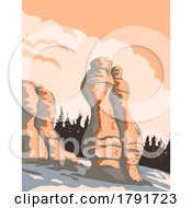 Poster, Art Print Of Monoliths Of Mingan Archipelago National Park Reserve Quebec Canada Wpa Poster Art