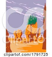 Hopewell Rocks In Fundy National Park In New Brunswick Canada WPA Poster Art