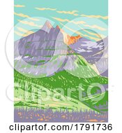 Poster, Art Print Of Glacier National Park During Spring In Montana Wpa Poster Art