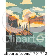 Poster, Art Print Of Deep Lake In Riding Mountain National Park Manitoba Canada Wpa Poster Art