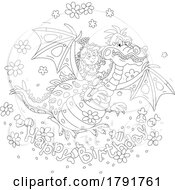Poster, Art Print Of Happy Birthday Greeting With A Princess Riding A Dragon