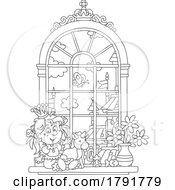 Poster, Art Print Of Cartoon Black And White Princess And Toys