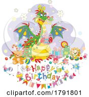 Cartoon Dragon Happy Birthday Greeting