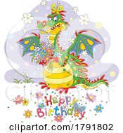 Poster, Art Print Of Cartoon Dragon Happy Birthday Greeting