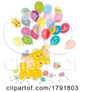 Poster, Art Print Of Cartoon Elephant Happy Birthday Greeting