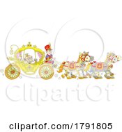Cartoon Princess Riding In A Carriage
