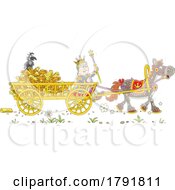 Poster, Art Print Of Cartoon King In A Wagon Of Firewood