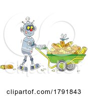 Cartoon Robot Moving Fireword