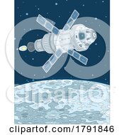 Poster, Art Print Of Cartoon Satellite And The Moon