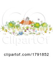 05/03/2023 - Cartoon Mole Digging In A Garden
