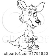 Cartoon Kangaroo Black And White by dero