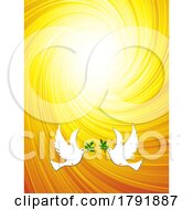 Poster, Art Print Of Sunset Swirl With Peace Doves