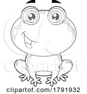 Poster, Art Print Of Cartoon Black And White Frog
