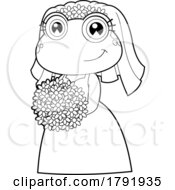 Poster, Art Print Of Cartoon Black And White Frog Bride
