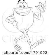 Cartoon Black And White Frog Smoking A Joint