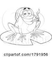 Cartoon Black And White Rasta Frog Smoking A Joint