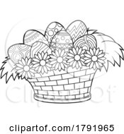 Poster, Art Print Of Easter Basket With Eggs And Sunflowers