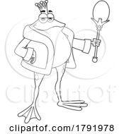 Poster, Art Print Of Cartoon Black And White Frog King