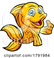 Cartoon Happy Goldfish Giving A Thumb Up