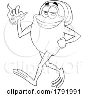 Poster, Art Print Of Cartoon Black And White Rasta Frog Smoking A Joint