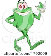 Cartoon Frog Smoking A Joint
