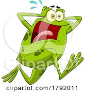 Cartoon Frog Screaming And Running