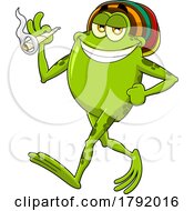 Cartoon Rasta Frog Smoking A Joint