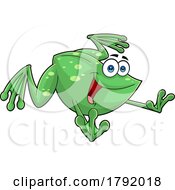 Poster, Art Print Of Cartoon Frog Leaping