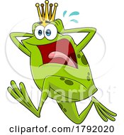 Cartoon Frog Prince Or King Running
