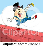 Cartoon Humpty Dumpty Dancing On A Wall by Hit Toon