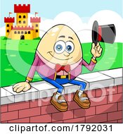 Poster, Art Print Of Cartoon Humpty Dumpty Sitting On A Wall