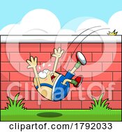 Poster, Art Print Of Cartoon Humpty Dumpty Falling Off A Wall