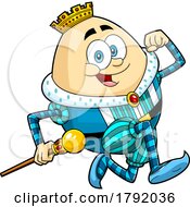 Poster, Art Print Of Cartoon Humpty Dumpty Egg King Running