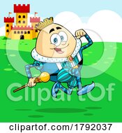 Cartoon Humpty Dumpty Egg King Running by Hit Toon